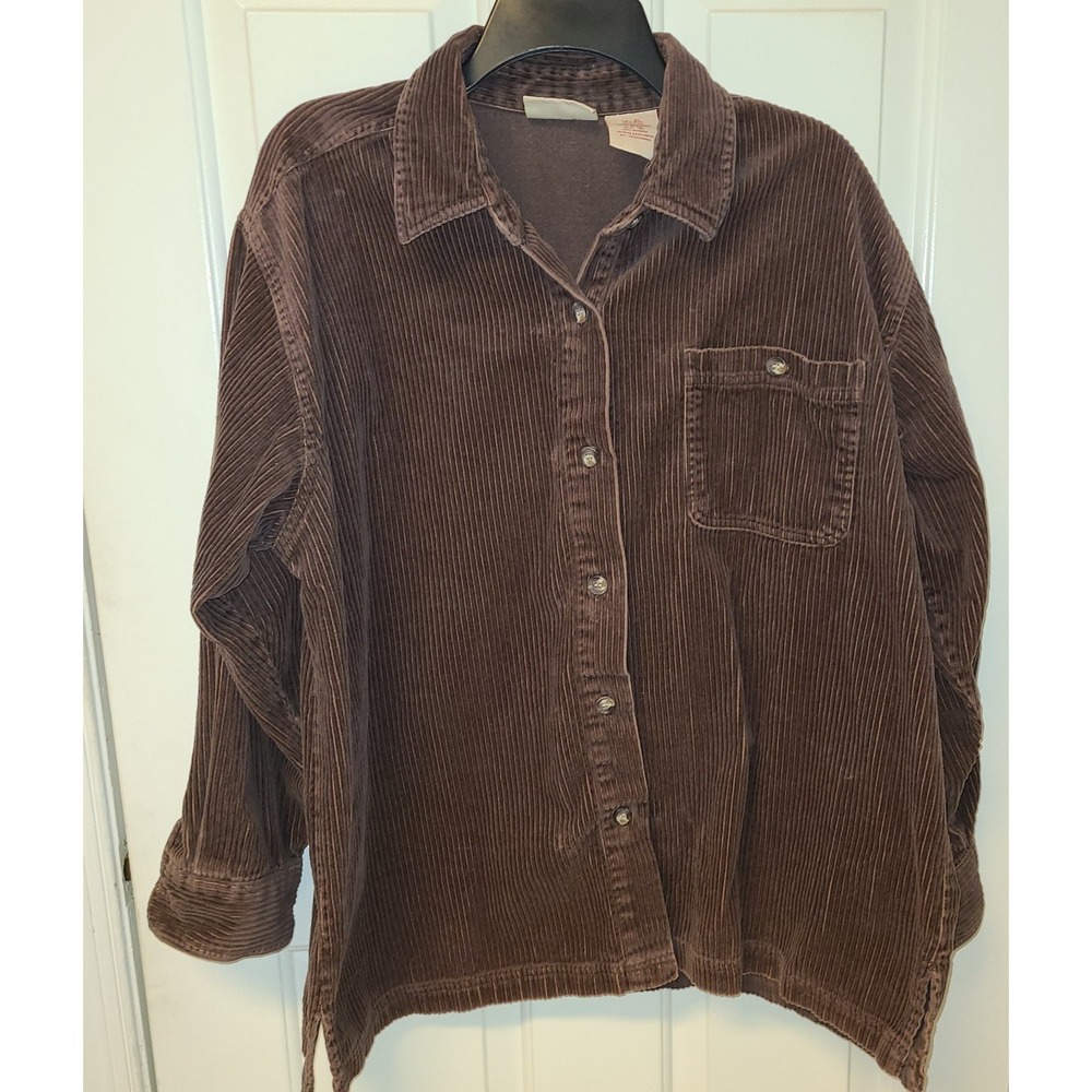 Vtg 90s Faded Glory Thick Corduroy Barnyard Jacket Brown Mens XL Button Front